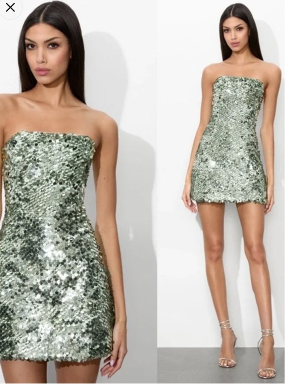 Alice + Olivia Olive Sequin Strapless Mini Dress